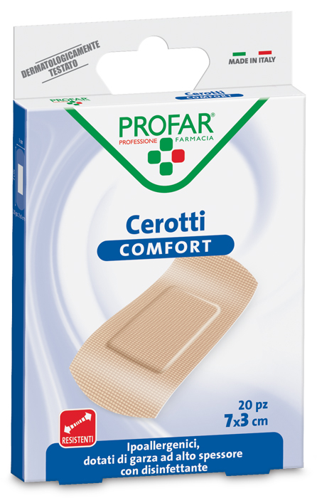 CEROTTO COMFORT GRANDE 7X3 CM 20 PEZZI PROFAR - Farmacia Del Monaco