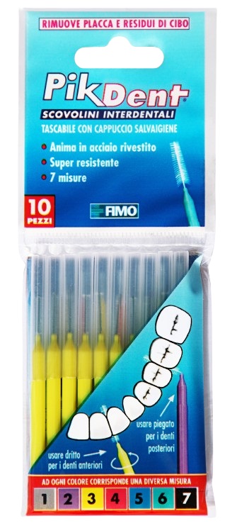 PIKDENT STUZZICOLINO 3 GIALLO 10 PEZZI - Farmacia Del Monaco