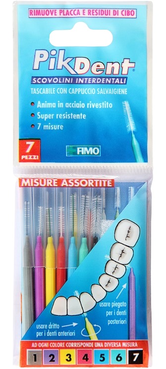 PIKDENT STUZZICOLINO 1 BUSTINA CON 7 MISURE ASSORTITE - Farmacia Del Monaco