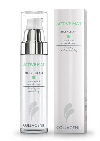 COLLAGENIL ACTIVE MAT DAILY CREAM SEBOREGOLATRICE/PURIFICANTE PER LA PELLE DEL VISO FLACONE 50 ML - Farmacia Del Monaco