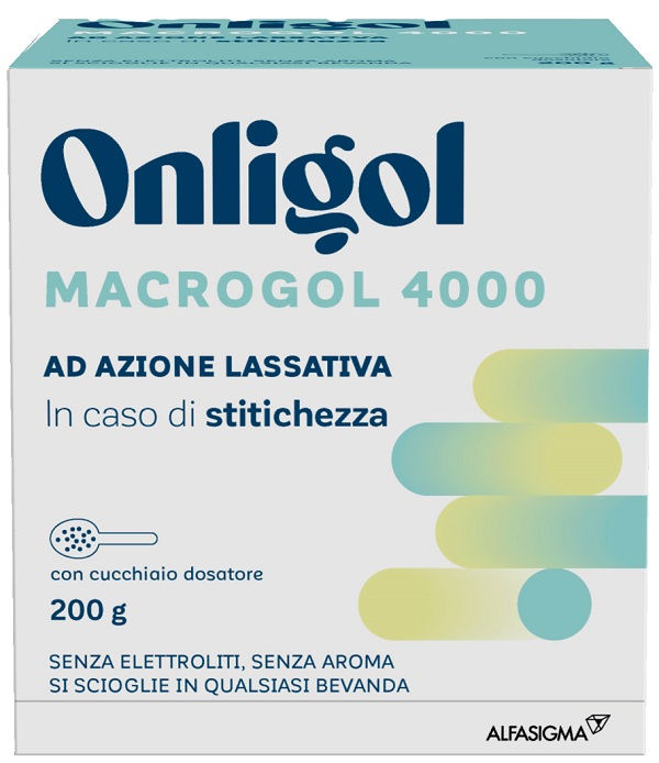 ONLIGOL MACROGOL 4000 200 G CON CUCCHIAINO DOSATORE SENZA ZUCCHERO - Farmacia Del Monaco