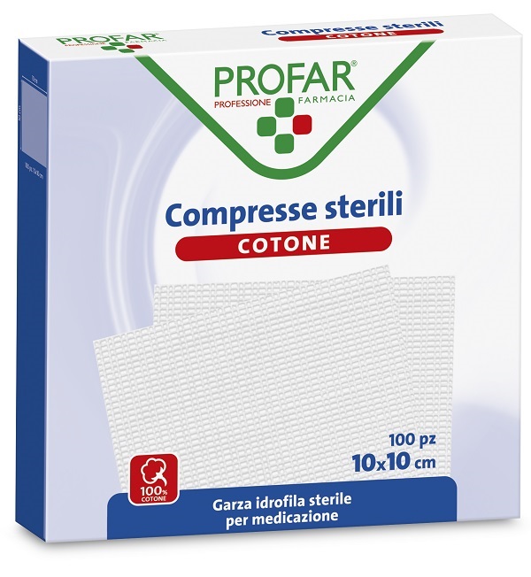 GARZA IDROFILA PROFAR COMPRESSA STERILE 10X10 CM 100 PEZZI - Farmacia Del Monaco