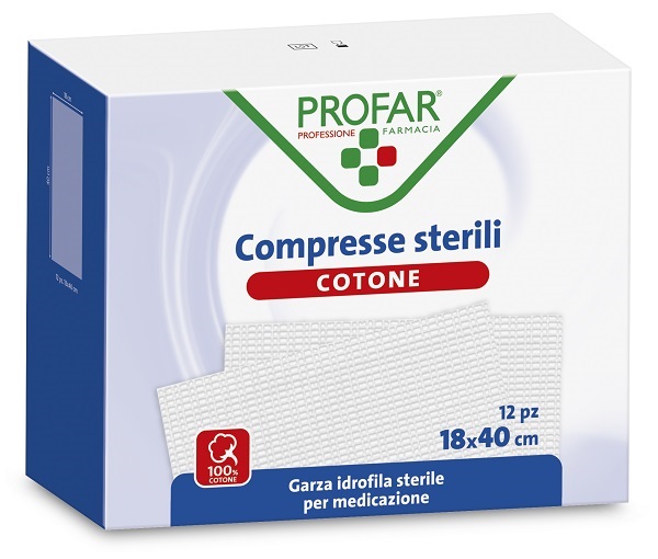GARZA IDROFILA PROFAR COMPRESSA STERILE 18X40 CM 12 PEZZI - Farmacia Del Monaco