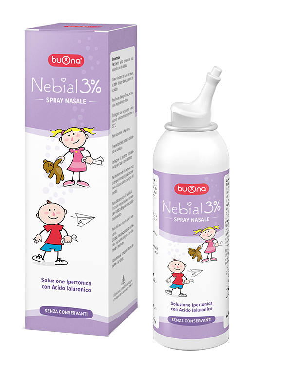 NEBIAL SOLUZIONE SALINA IPERTONICA DI SODIO CLORURO AL 3% CON ACIDO IALURONICO SPRAY NASALE 100 ML - Farmacia Del Monaco