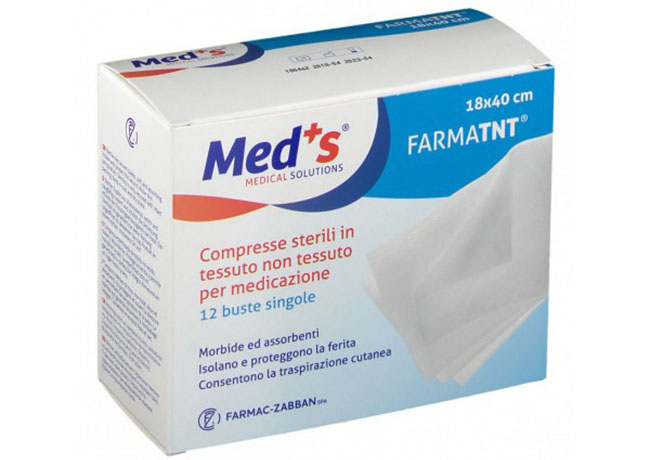 GARZA COMPRESSA MEDS TESSUTO NON TESSUTO 18X40CM 12 PEZZI - Farmacia Del Monaco