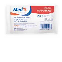 GARZA COMPRESSA IDROFILA MEDS FARMATEXA 12/8 10X10CM 25 PEZZI - Farmacia Del Monaco