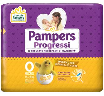 PAMPERS PROGRESSI MICRO PANNOLINI PER BAMBINI 24 PEZZI - Farmacia Del Monaco
