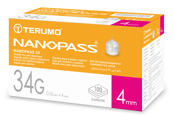 AGO PER PENNA DA INSULINA NANOPASS 34 GAUGE LUNGHEZZA 4 MM 100 PEZZI - Farmacia Del Monaco