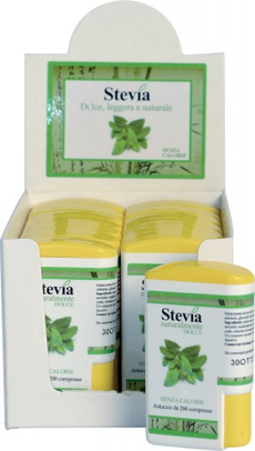 STEVIA EDULCORANTE 200 COMPRESSE DISPLAY CONTENENTE 14 DISPENSER - Farmacia Del Monaco