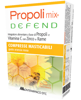 PROPOLI MIX DEFEND 30 COMPRESSE MASTICABILI GUSTO ARANCIA - Farmacia Del Monaco