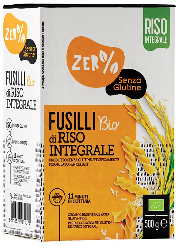 ZERO% GLUTINE FUSILLI DI RISO INTEGRALE SENZA GLUTINE BIO 500 G - Farmacia Del Monaco