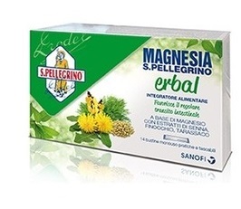 SAN PELLEGRINO MAGNESIA ERBAL 14 BUSTINE CON SCATOLA VINTAGE - Farmacia Del Monaco
