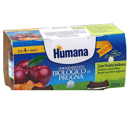 HUMANA OMOGENEIZZATO PRUGNA BIO 2 VASETTI 100 G - Farmacia Del Monaco
