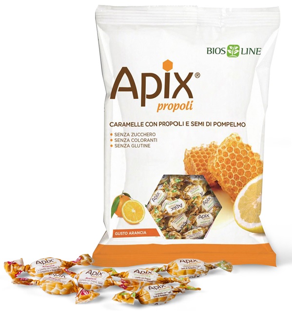APIX PROPOLI CARAMELLA ARANCIA 50 G BIOSLINE - Farmacia Del Monaco