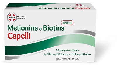 MATT DIVISIONE PHARMA METIONINA E BIOTINA RETARD CAPELLI 30 COMPRESSE - Farmacia Del Monaco