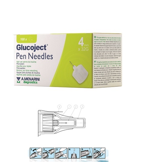AGO PER PENNA DA INSULINA GLUCOJECT LUNGHEZZA 4 MM GAUGE 32 100 PEZZI - Farmacia Del Monaco
