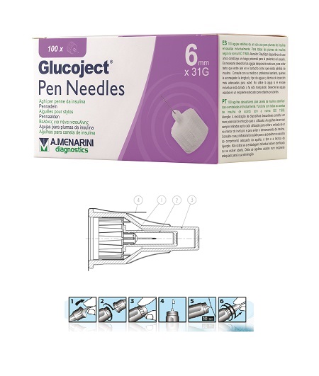 AGO PER PENNA DA INSULINA GLUCOJECT LUNGHEZZA 6 MM GAUGE 31 100 PEZZI - Farmacia Del Monaco