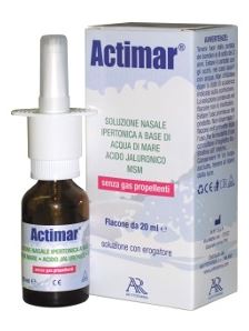 ACTIMAR SOLUZIONE NASALE SPRAY SALINA 3% CON ACIDO IALURONICO + MSM 20 ML CON EROGATORE - Farmacia Del Monaco
