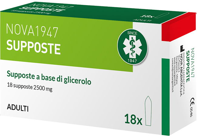 NOVA1947 GLICEROLO 2500MG SUPPOSTE ADULTI 18 PEZZI - Farmacia Del Monaco