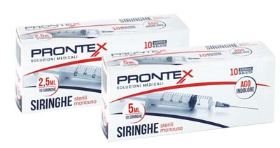 SIRINGA PRONTEX 2,5 ML AGO IND 10 PEZZI - Farmacia Del Monaco