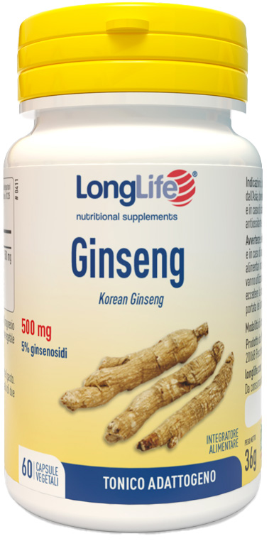 LONGLIFE GINSENG 5% 60 CAPSULE VEGETALI - Farmacia Del Monaco