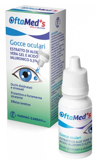 OFTAMED'S GOCCE OCULARI OCCHI DISIDRATATI E STRESSATI ESTRATTO ALOE VERA GEL E ACIDO IALURONICO 0,3% 10 ML - Farmacia Del Monaco