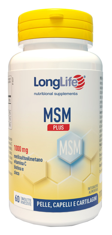 LONGLIFE MSM PLUS 60 TAVOLETTE RIVESTITE DA 1,85 G - Farmacia Del Monaco