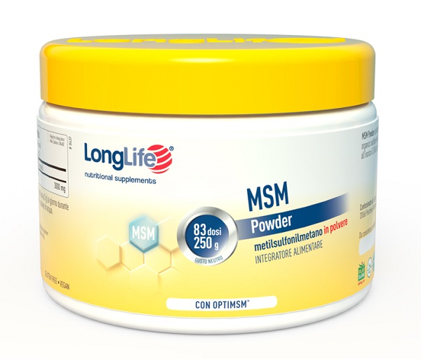 LONGLIFE MSM POWDER 250 G - Farmacia Del Monaco