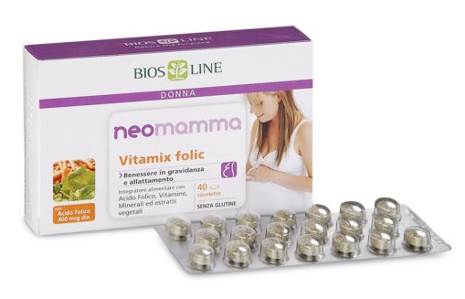BIOSLINE NEOMAMMA VITAMIX FOLIC 40 COMPRESSE NEW - Farmacia Del Monaco