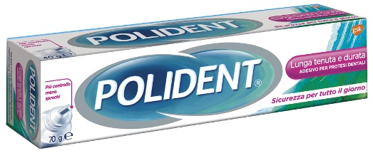 ADESIVO PROTESI DENTALI POLIDENT LUNGA TENUTA 70 G - Farmacia Del Monaco