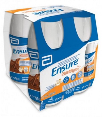 ENSURE NUTRIVIGOR CIOCCOLATO 4 BOTTIGLIE DA 220 ML - Farmacia Del Monaco