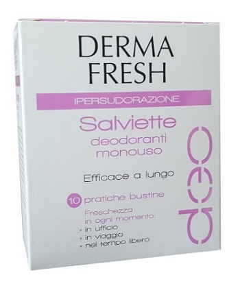 DERMAFRESH IPERSUDORAZIONE 10 SALVIETTINE DEODORANTI - Farmacia Del Monaco