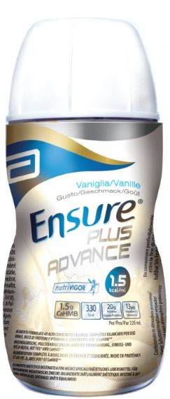 ENSURE PLUS ADVANCE VANIGLIA 4 BOTTIGLIE DA 220 ML - Farmacia Del Monaco