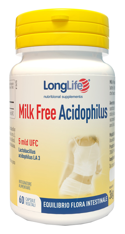 LONGLIFE MILK FREE ACIDOPHILUS 60 CAPSULE VEGETALI - Farmacia Del Monaco