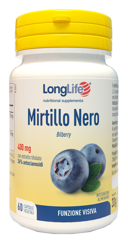 LONGLIFE MIRTILLO NERO 60 CAPSULE VEGETALI - Farmacia Del Monaco