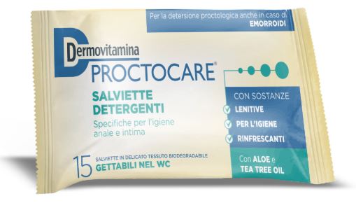 DERMOVITAMINA PROCTOCARE 15 SALVIETTINE DETERGENTI - Farmacia Del Monaco