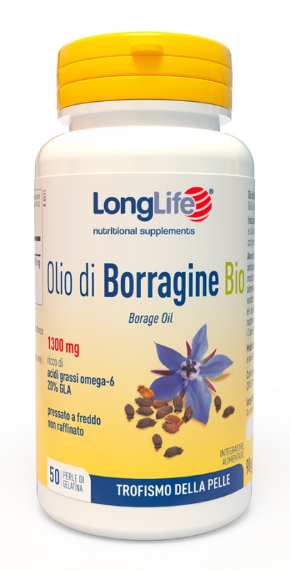 LONGLIFE OLIO BORRAGINE BIO 50 PERLE IN GELATINA - Farmacia Del Monaco