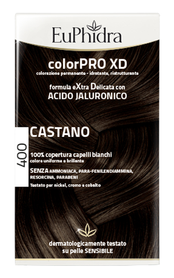 EUPHIDRA COLORPRO XD 400 CASTANO GEL COLORANTE CAPELLI IN FLACONE + ATTIVANTE + BALSAMO + GUANTI - Farmacia Del Monaco