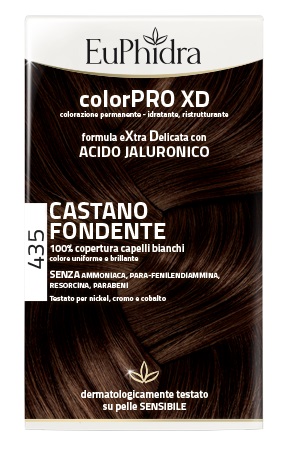 EUPHIDRA COLORPRO XD 435 CASTANO FONDENTE GEL COLORANTE CAPELLI IN FLACONE + ATTIVANTE + BALSAMO + GUANTI - Farmacia Del Monaco