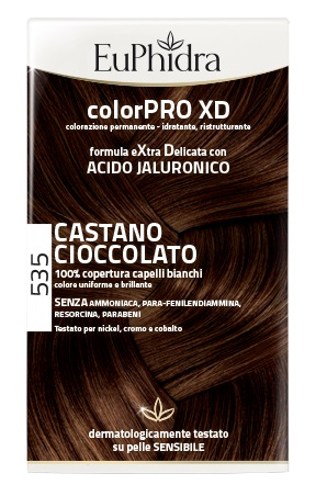 EUPHIDRA COLORPRO XD 535 CASTANO CIOCCOLATO GEL COLORANTE CAPELLI IN FLACONE + ATTIVANTE + BALSAMO + GUANTI - Farmacia Del Monaco