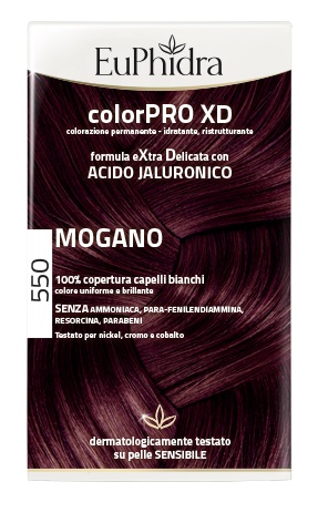 EUPHIDRA COLORPRO XD 550 MOGANO GEL COLORANTE CAPELLI IN FLACONE + ATTIVANTE + BALSAMO + GUANTI - Farmacia Del Monaco