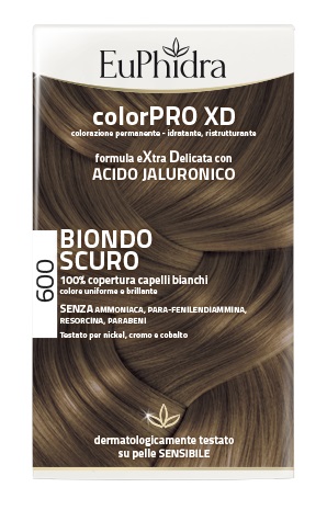 EUPHIDRA COLORPRO XD 600 BIONDO SCURO GEL COLORANTE CAPELLI IN FLACONE + ATTIVANTE + BALSAMO + GUANTI - Farmacia Del Monaco