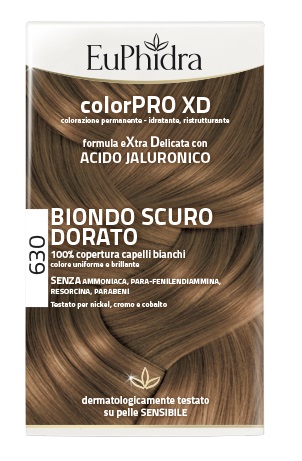 EUPHIDRA COLORPRO XD 630 BIONDO SCURO DORATO GEL COLORANTE CAPELLI IN FLACONE + ATTIVANTE + BALSAMO + GUANTI - Farmacia Del Monaco