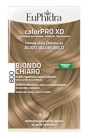 EUPHIDRA COLORPRO XD 800 BIONDO CHIARO GEL COLORANTE CAPELLI IN FLACONE + ATTIVANTE + BALSAMO + GUANTI - Farmacia Del Monaco