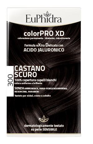 EUPHIDRA COLORPRO XD 300 CASTANO SCURO GEL COLORANTE CAPELLI IN FLACONE + ATTIVANTE + BALSAMO + GUANTI - Farmacia Del Monaco