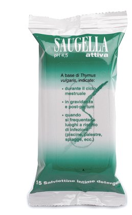 SAUGELLA ATTIVA SALVIETTINE 15 BUSTINE - Farmacia Del Monaco