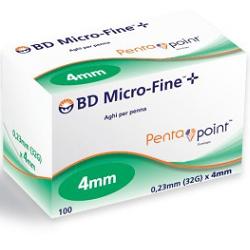 AGO PER PENNA DA INSULINA BD MICROFINE PENTAPOINT GAUGE 32 4 MM 100 PEZZI - Farmacia Del Monaco