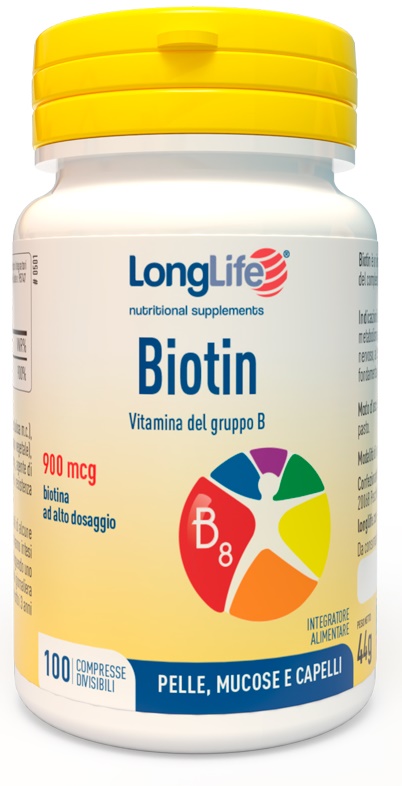 LONGLIFE BIOTIN 900 MCG 100 COMPRESSE - Farmacia Del Monaco