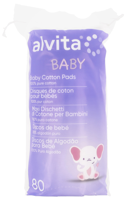 ALVITA BABY MAXI DISCHETTI DI COTONE PER BAMBINI 100% PURO COTONE 80 PEZZI - Farmacia Del Monaco