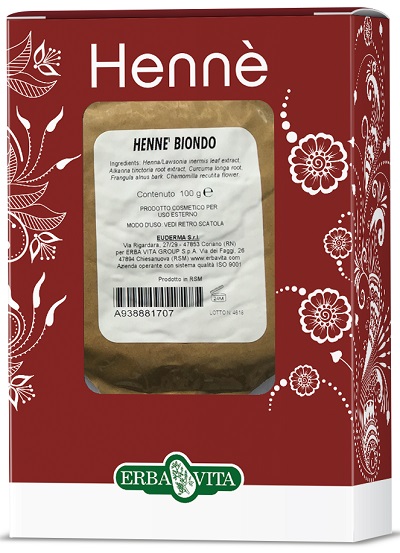 HENNE COLORANTE CAPELLI BIONDO 100 G - Farmacia Del Monaco